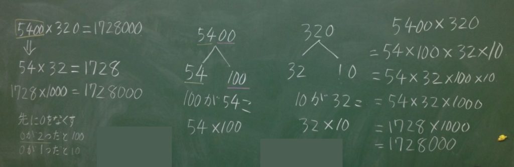 本日の授業 算数 4年生 大きな数のかけ算 どうして0は省略できるの 現役小学校教員による授業実践 学級経営記録